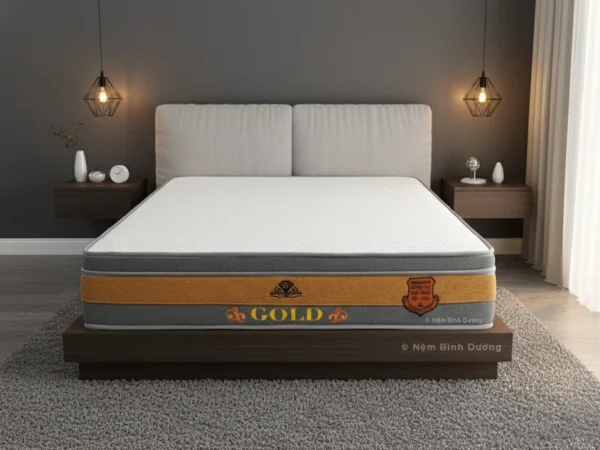 Nệm Lò Xo Túi Cao Su Kim Cương Gold 3 Viền