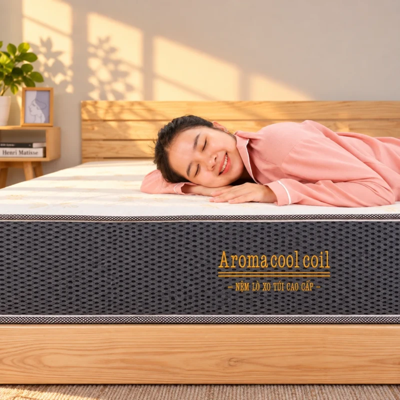 Nệm lò xo túi Aroma Cool Coil 2 viền