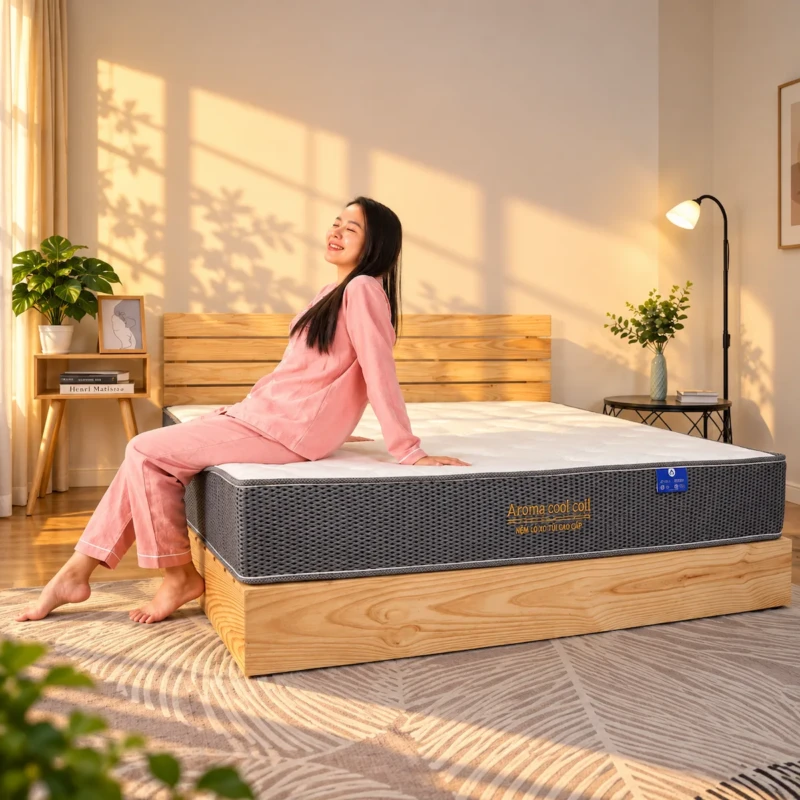 Nệm lò xo túi Aroma Cool Coil 2 viền