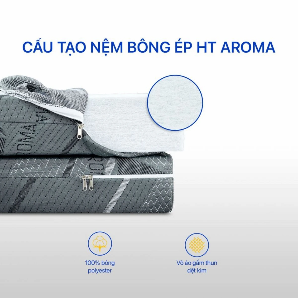 Nệm bông ép Aroma HT 3 Nệm bông ép Aroma HT