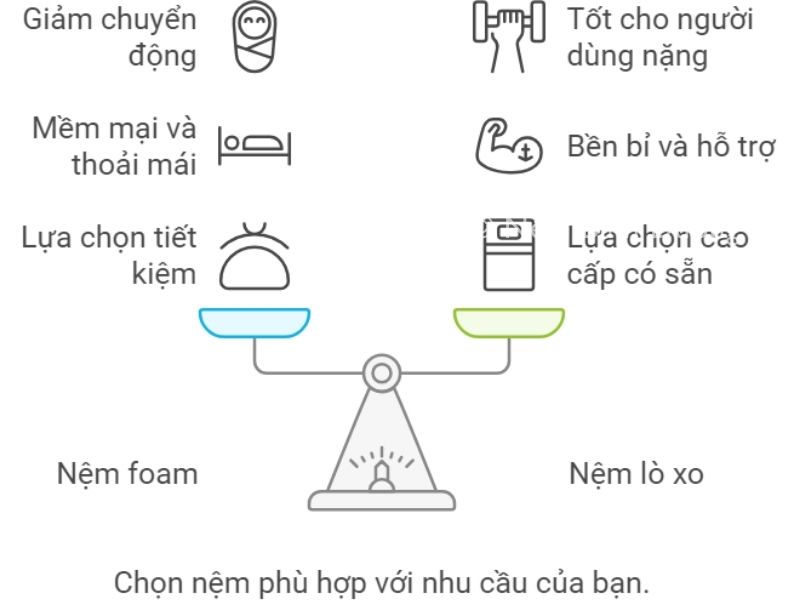 Vậy, nên mua nệm foam hay lò xo?