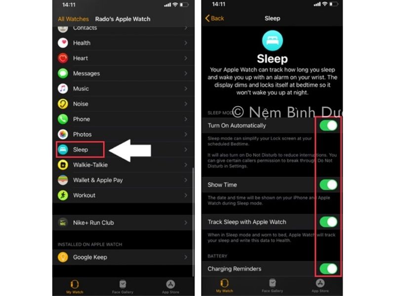 Cách đo giấc ngủ apple watch - Bước 4