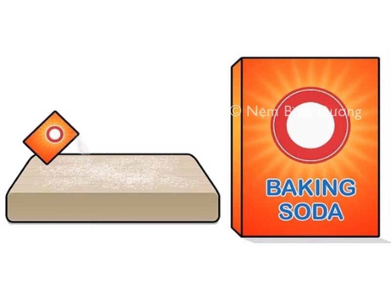 Rắc baking soda lên nệm