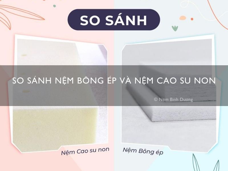 So sánh nệm bông ép và nệm cao su non