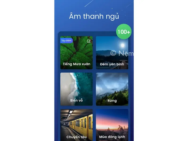 App âm Thanh Dễ Ngủ - Nhiều giai điệu được phối sẵn, phân loại theo 5 chủ đề chính 