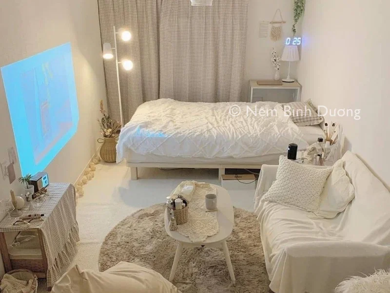 Trang trí phòng ngủ nhỏ cho nữ không giường kiểu Hàn 4 Trang trí phòng ngủ nhỏ cho nữ không giường kiểu Hàn