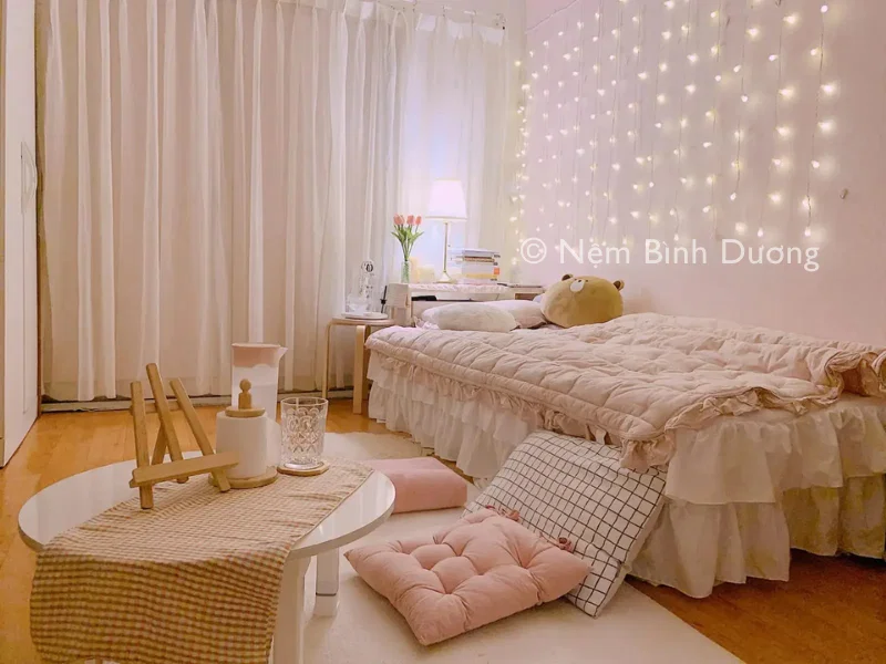 Trang trí phòng ngủ nhỏ cho nữ không giường 1 Trang trí phòng ngủ nhỏ cho nữ không giường