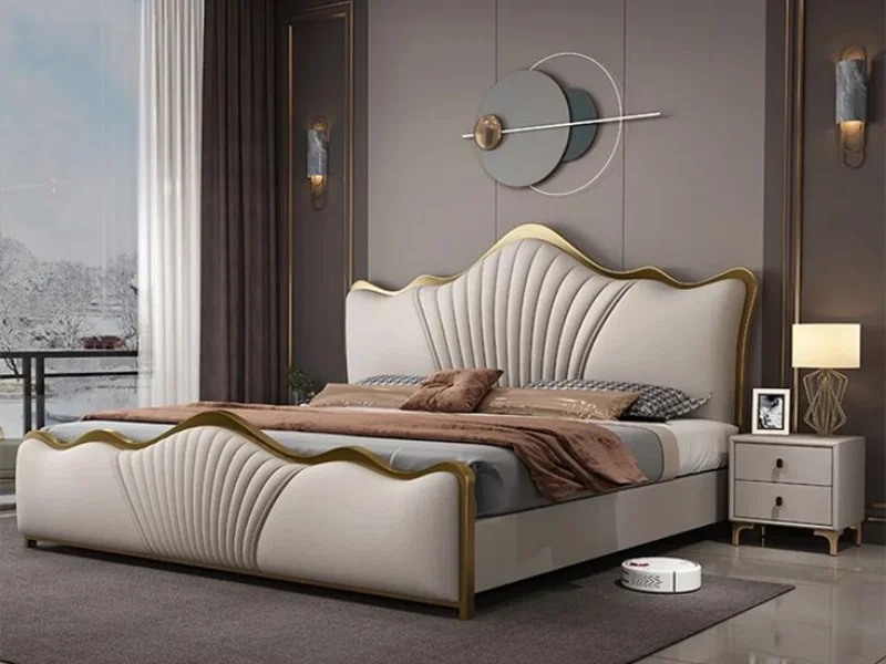 Giường bọc nệm đầu giường cảm hứng retro