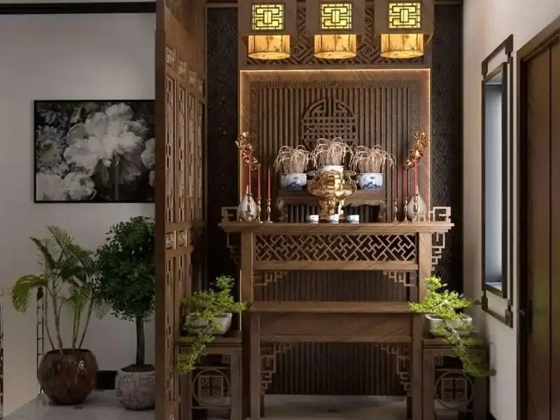 Không để giường ngủ thẳng với bàn thờ