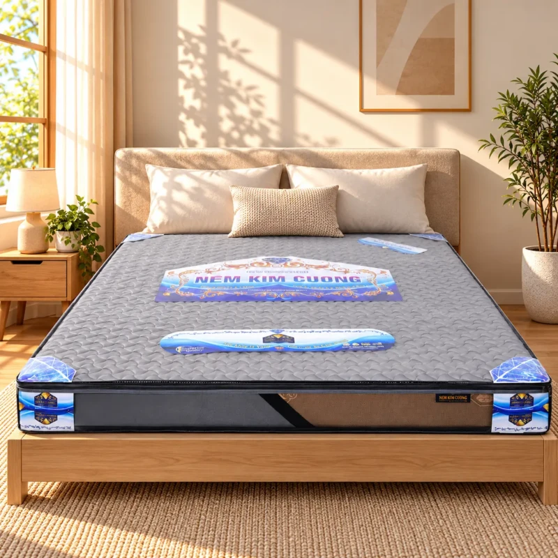 Nệm ép Tổng Hợp Kim Cương Vải Satin Lụa