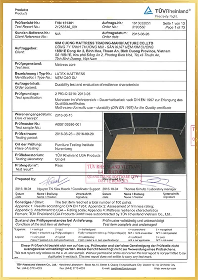 Chứng chỉ TUV (LGA) - Đức