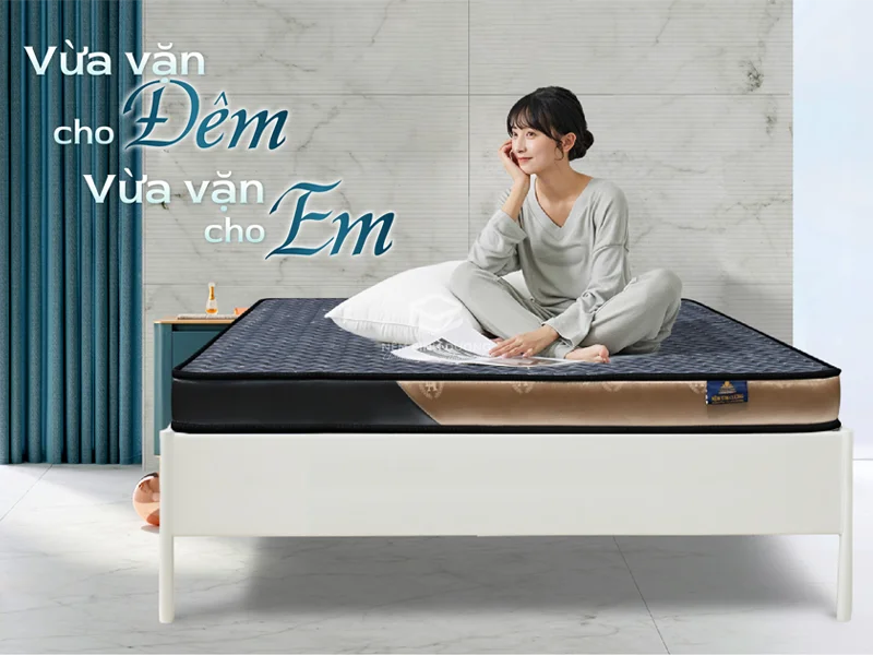 Cửa Hàng Nệm Kim Cương Tại Thuận An - Nệm ép tổng hợp Kim Cương vải satin lụa