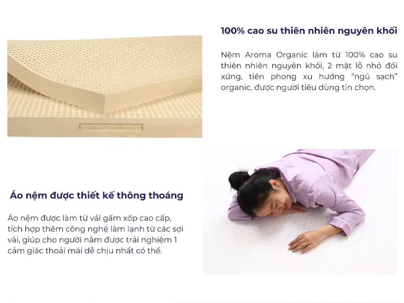 Đại Lý Nệm Cao Su Tại Thuận An - Nệm cao su Aroma Organic