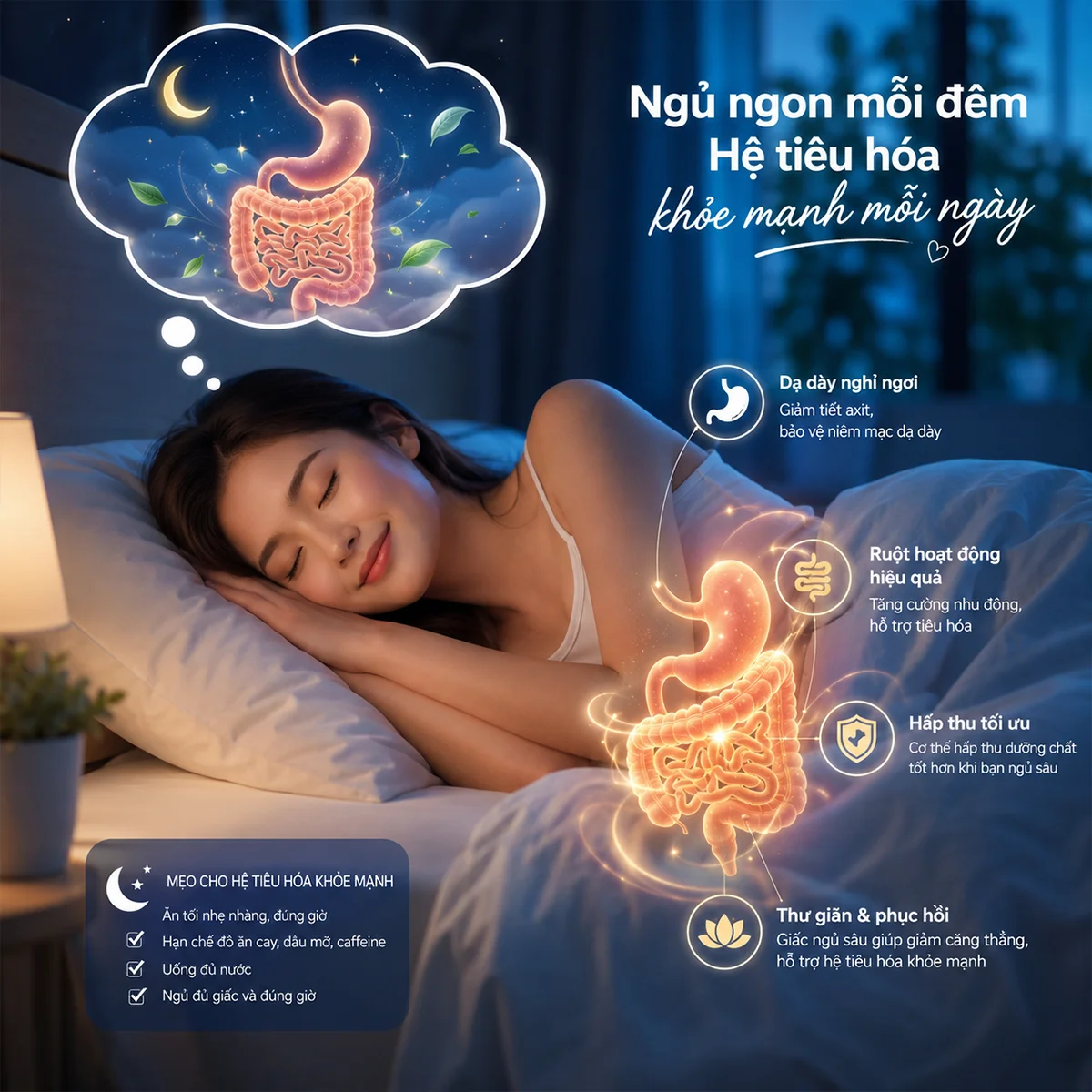 Mối liên hệ giữa giấc ngủ và hệ tiêu hóa Mối liên hệ giữa giấc ngủ và hệ tiêu hóa