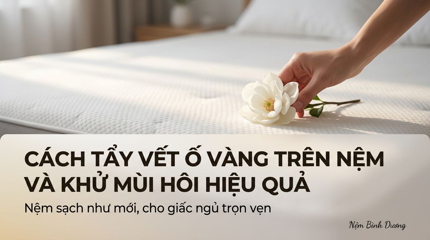 1 cach tay vet o vang tren nem va khu mui hoi hieu qua