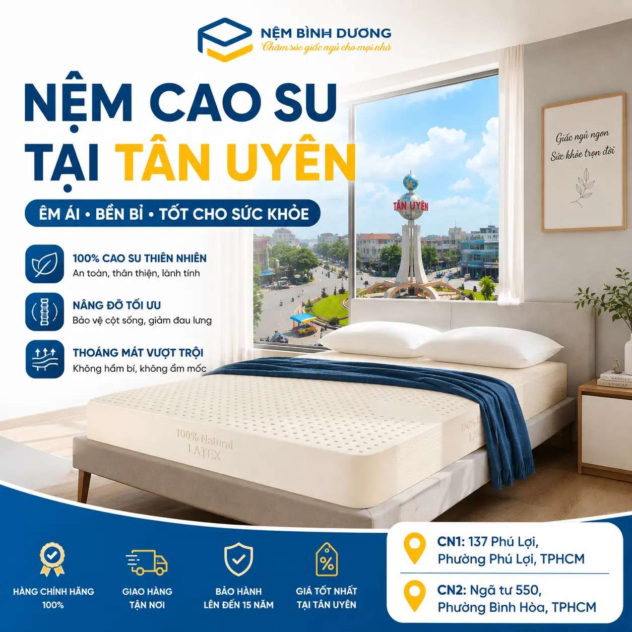 Nệm cao su tại Tân Uyên