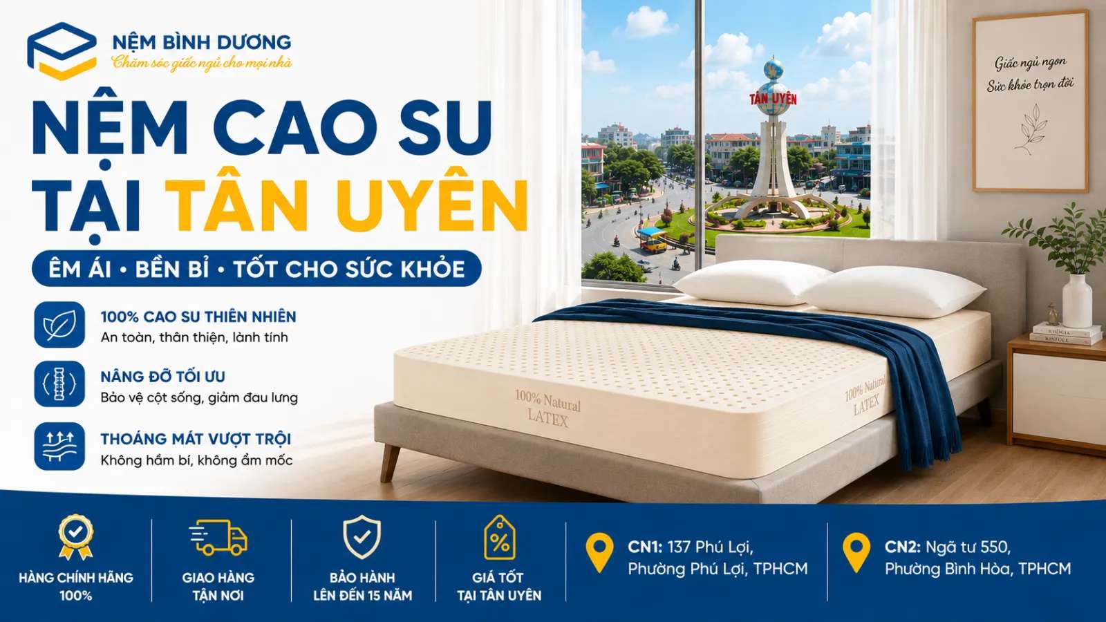 Nệm cao su tại Tân Uyên