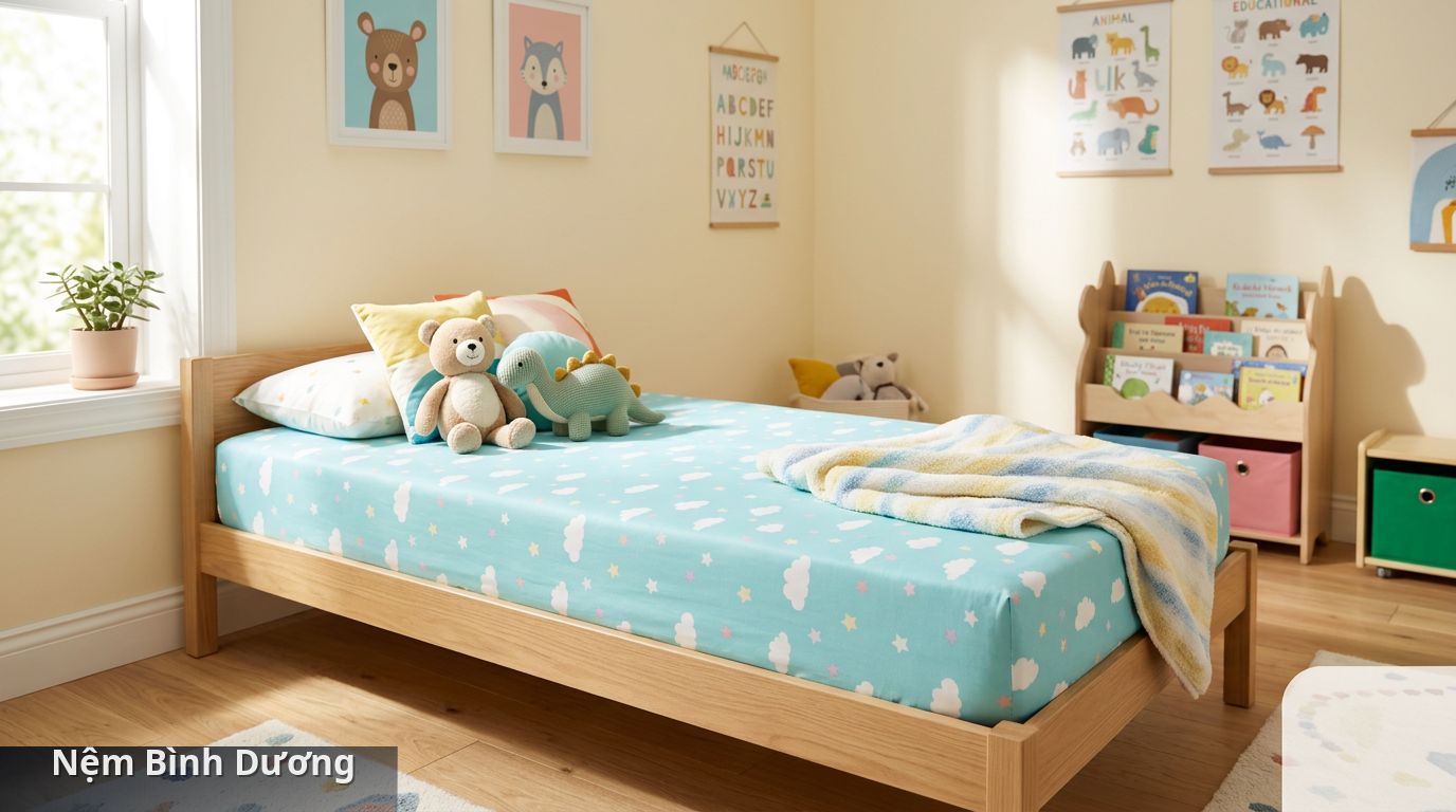 Chất liệu nệm an toàn hỗ trợ giấc ngủ ngon cho trẻ - nệm kháng khuẩn cho bé 2 Chất liệu nệm an toàn hỗ trợ giấc ngủ ngon cho trẻ - nệm kháng khuẩn cho bé