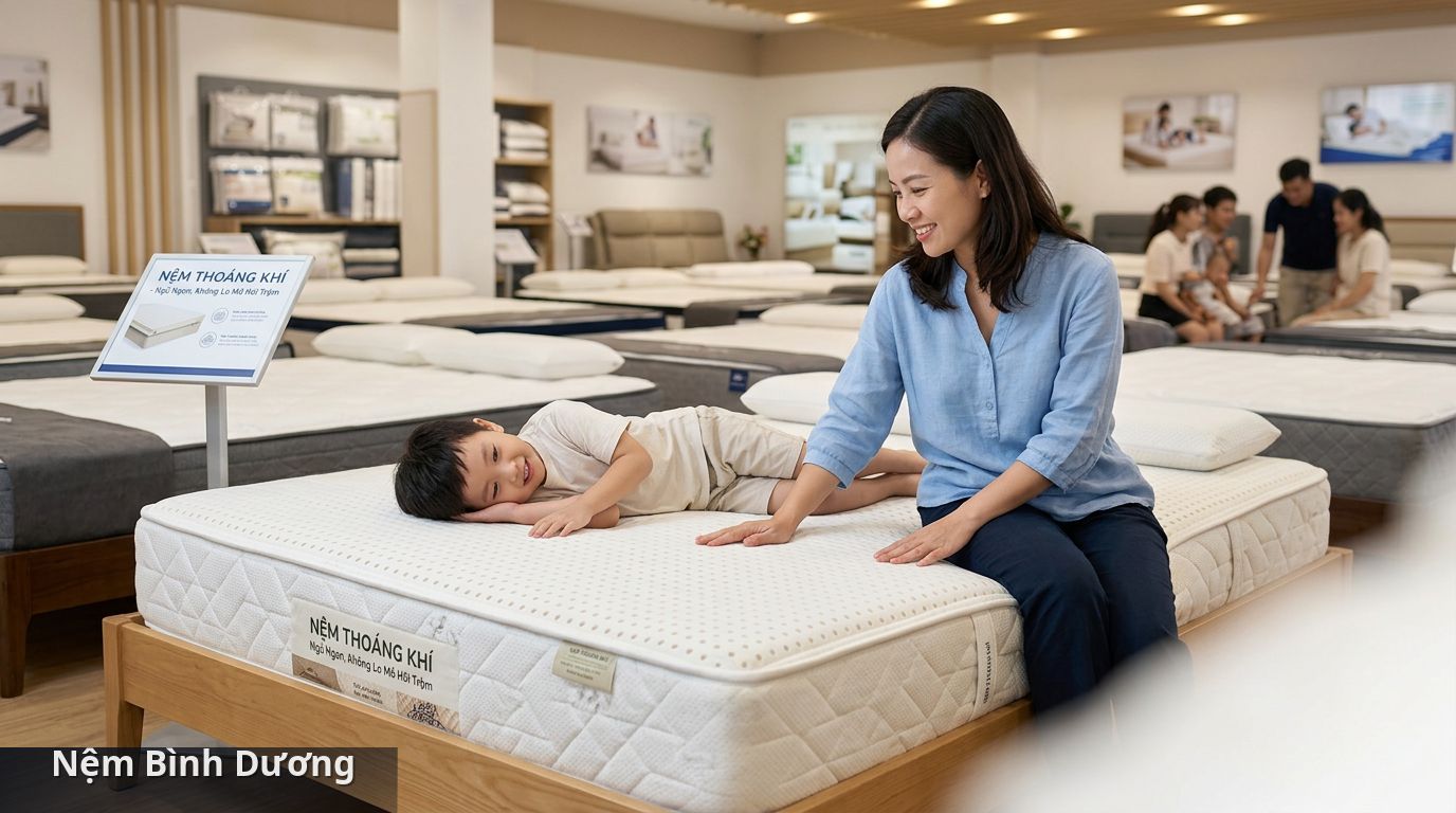 Chọn nệm chống nóng cho bé cần chú ý chất liệu - nệm thoáng khí 2 Chọn nệm chống nóng cho bé cần chú ý chất liệu - nệm thoáng khí