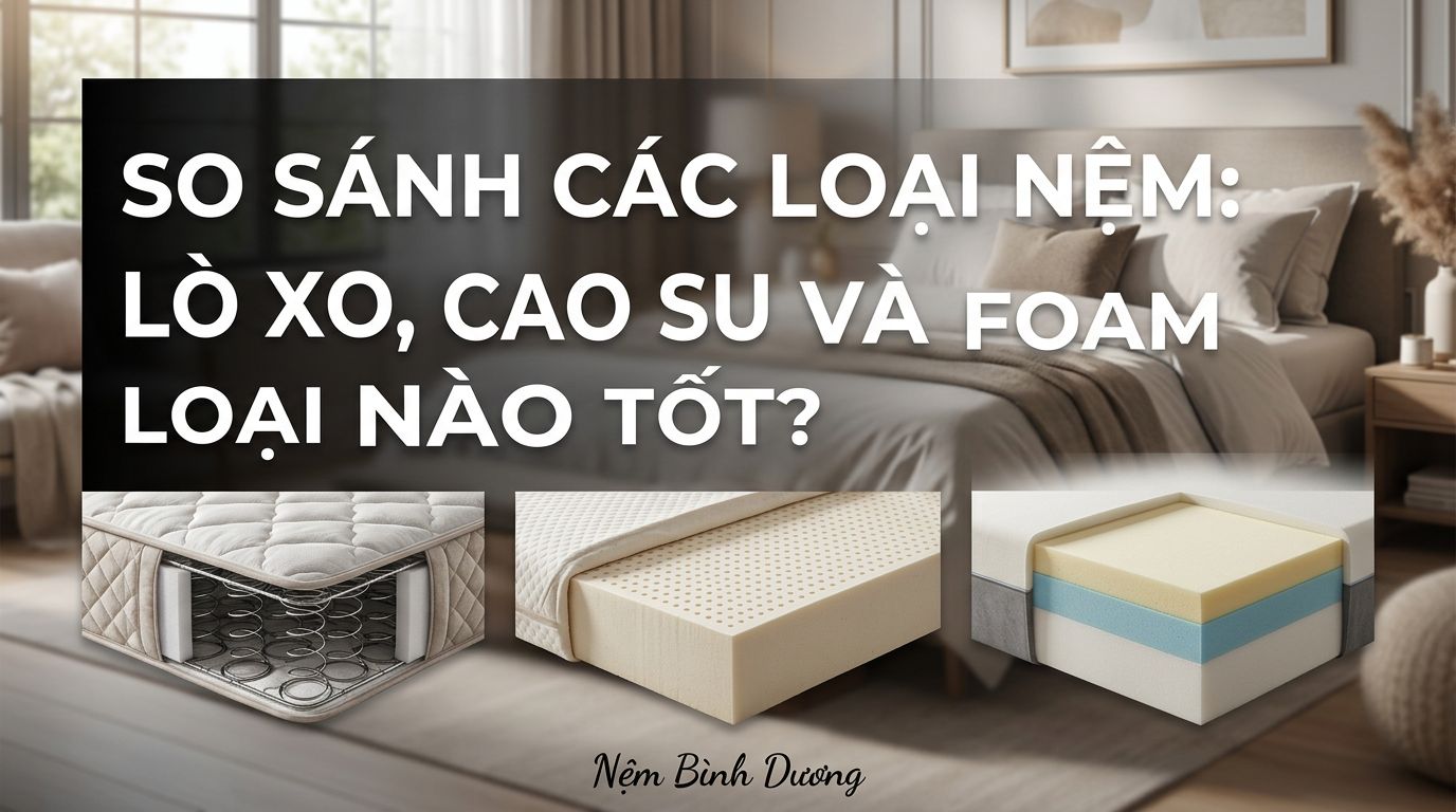 so sanh cac loai nem lo xo cao su va foam loai nao tot