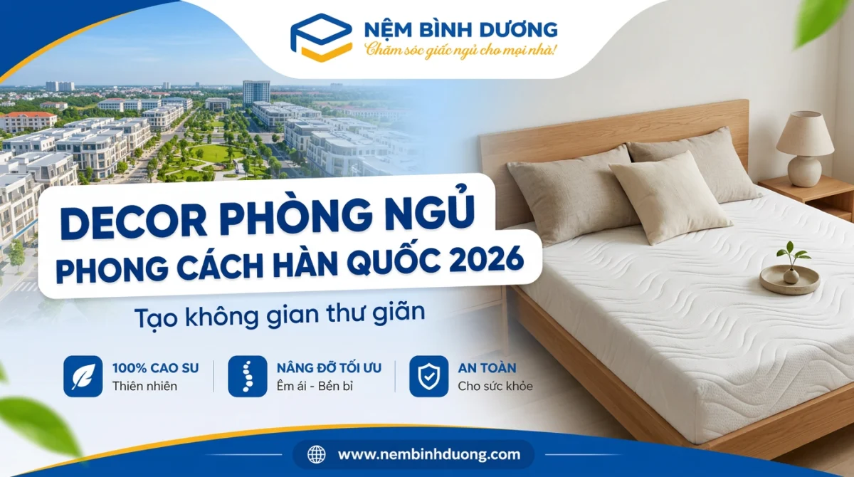 decor phong ngu phong cach han quoc 2026 tao khong gian thu gian
