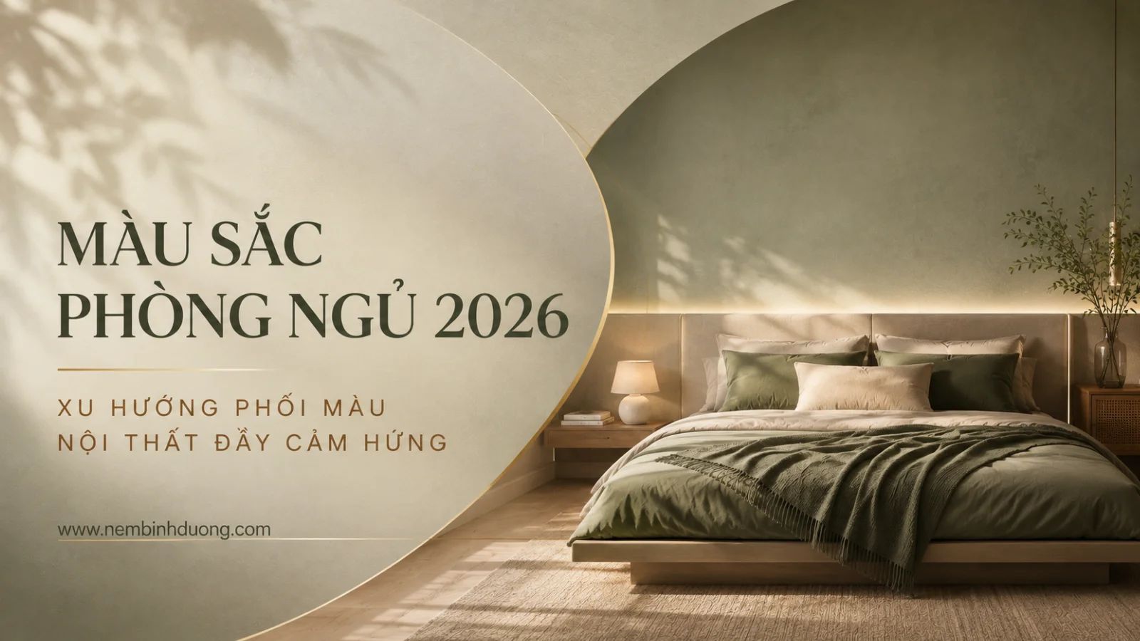 Màu sắc phòng ngủ 2026 - Xu hướng phối màu nội thất đầy cảm hứng
