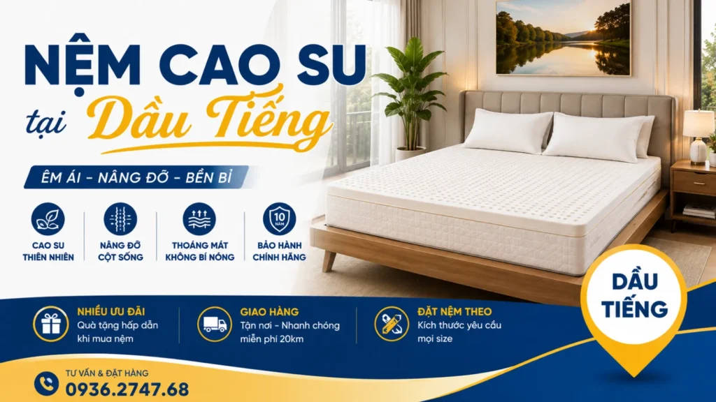 Nệm cao su tại Dầu Tiếng - Phân phối chính hãng