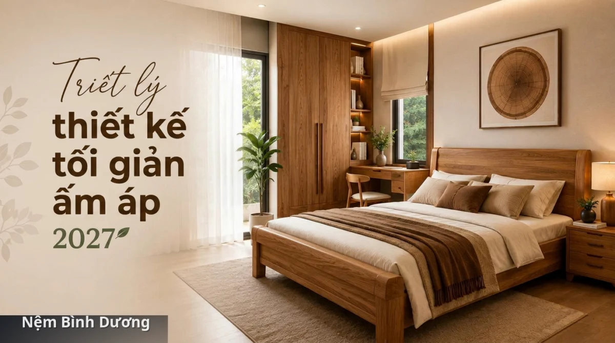 Thiết kế phòng ngủ theo phong cách tối giản ấm áp mang lại cảm giác dễ chịu cho giấc ngủ - Xu hướng thiết kế phòng ngủ tối giản 2027