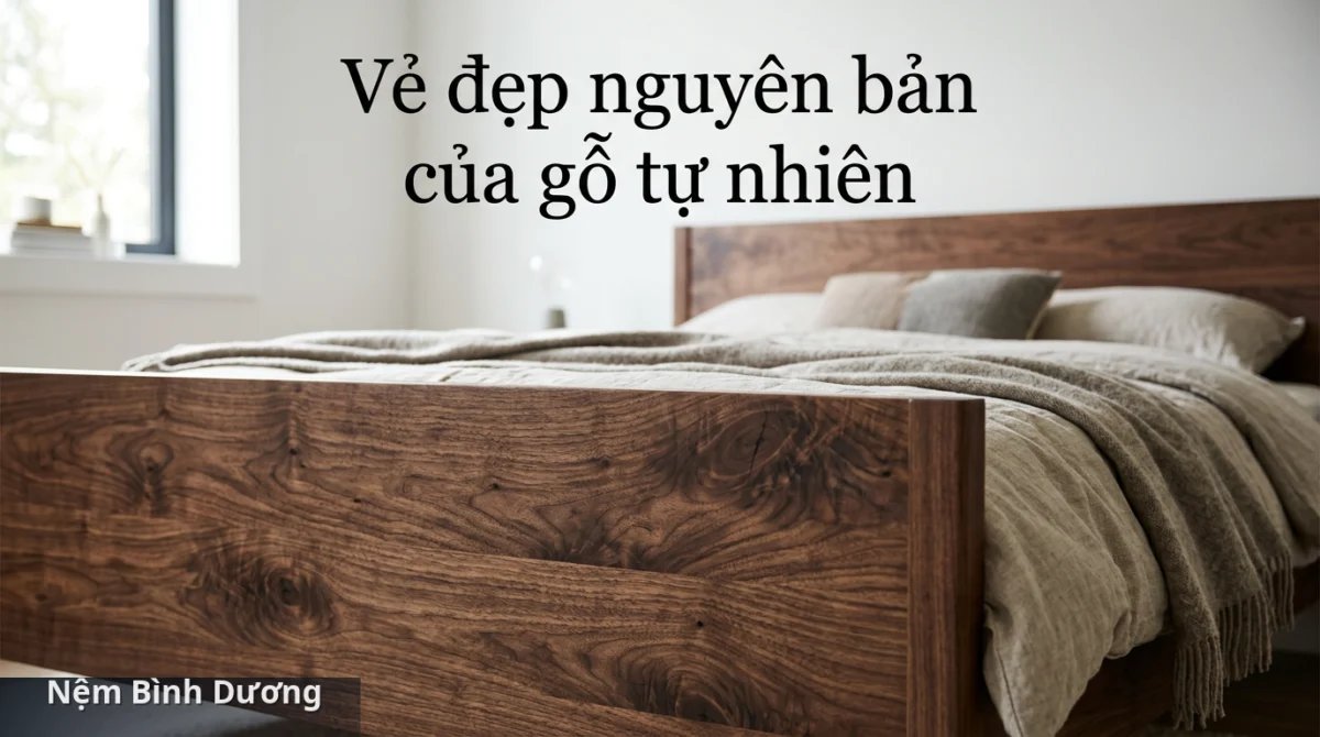 Vẻ đẹp nguyên bản của gỗ tự nhiên với vân gỗ đặc trưng - Xu hướng nội thất phòng ngủ gỗ tự nhiên 2027