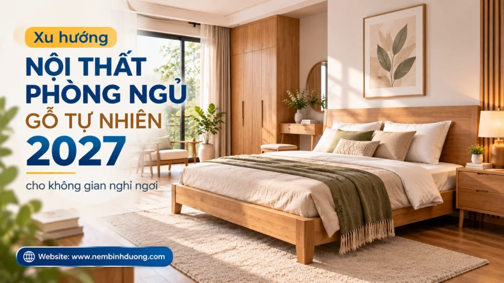 Xu hướng nội thất phòng ngủ gỗ tự nhiên 2027