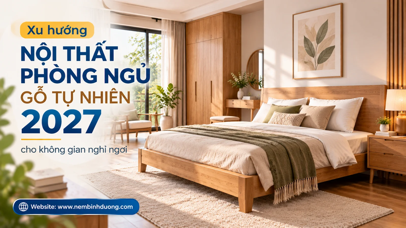 Xu hướng nội thất phòng ngủ gỗ tự nhiên 2027