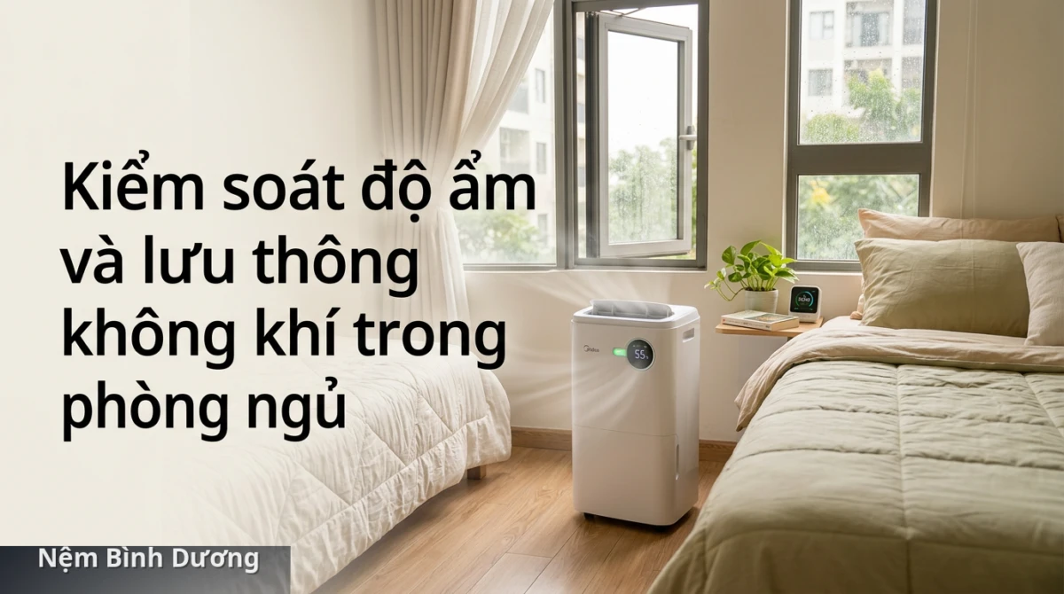 Sử dụng máy hút ẩm giúp duy trì độ ẩm phòng ngủ ở mức tiêu chuẩn từ 30% đến 50% - Cách xử lý phòng ngủ có mùi ẩm sau những ngày mưa 3 Sử dụng máy hút ẩm giúp duy trì độ ẩm phòng ngủ ở mức tiêu chuẩn từ 30% đến 50% - Cách xử lý phòng ngủ có mùi ẩm sau những ngày mưa