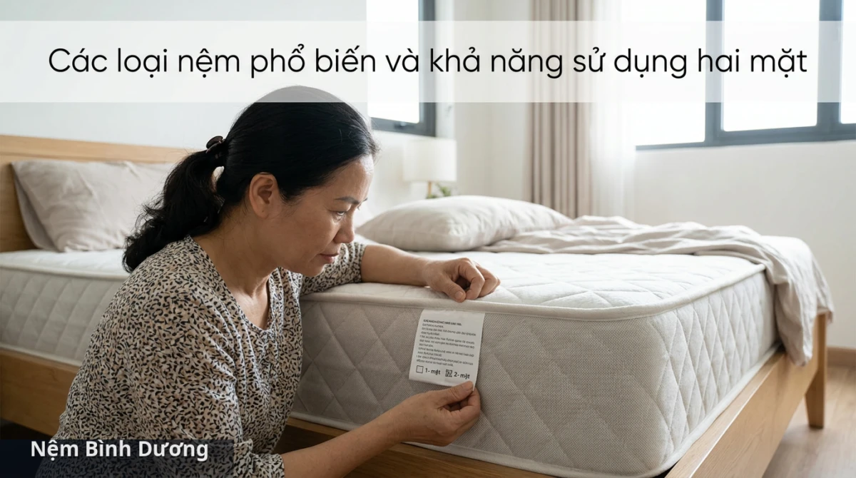 Luôn kiểm tra nhãn mác hoặc thông tin từ nhà sản xuất để biết nệm của bạn có sử dụng được cả hai mặt hay không. - Có phải loại nệm nào cũng sử dụng được cả hai mặt?