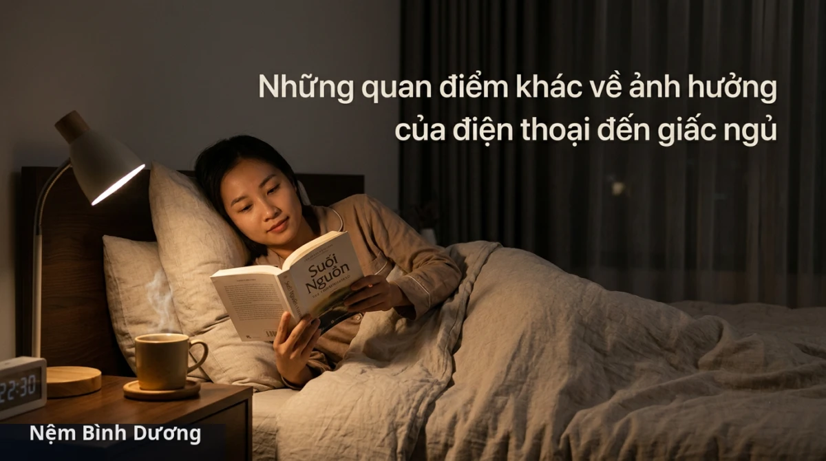 Thay vì sử dụng điện thoại, đọc sách giấy hoặc uống trà thảo mộc có thể giúp bạn thư giãn và dễ ngủ hơn. - Sử dụng điện thoại trước khi ngủ ảnh hưởng đến giấc ngủ như thế nào 3 Thay vì sử dụng điện thoại, đọc sách giấy hoặc uống trà thảo mộc có thể giúp bạn thư giãn và dễ ngủ hơn. - Sử dụng điện thoại trước khi ngủ ảnh hưởng đến giấc ngủ như thế nào